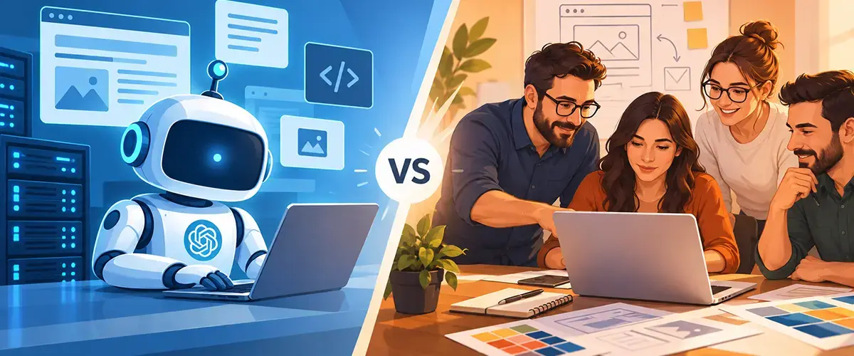 AI vs human web development