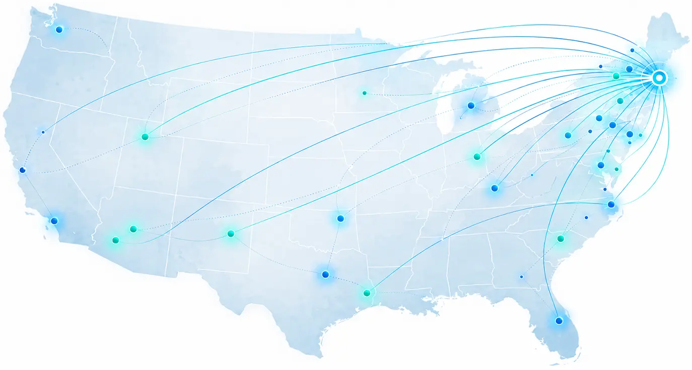 Aurora Tech US service area map