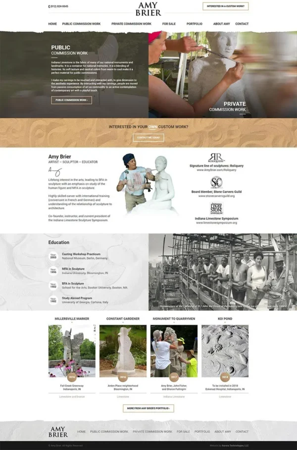 Amy Brier website design