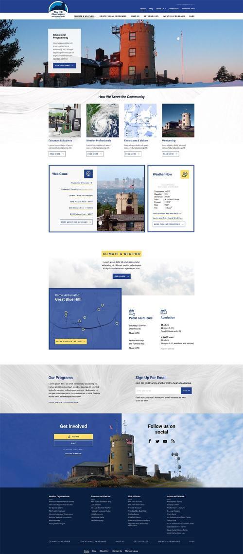 Blue Hill Observatory website design