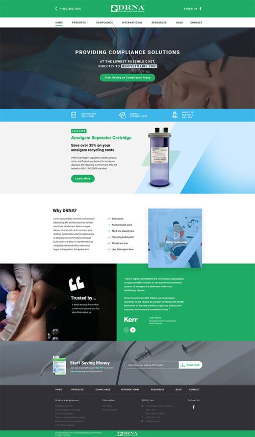 Dental Recycling North America website design