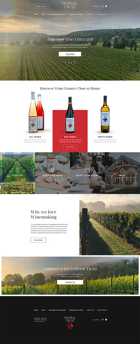 Federal Twist Vineyard website design