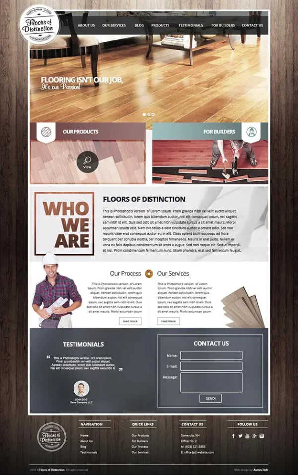 Floors of Distinction website design