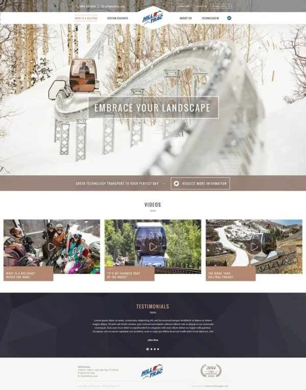 Hilltrac website design