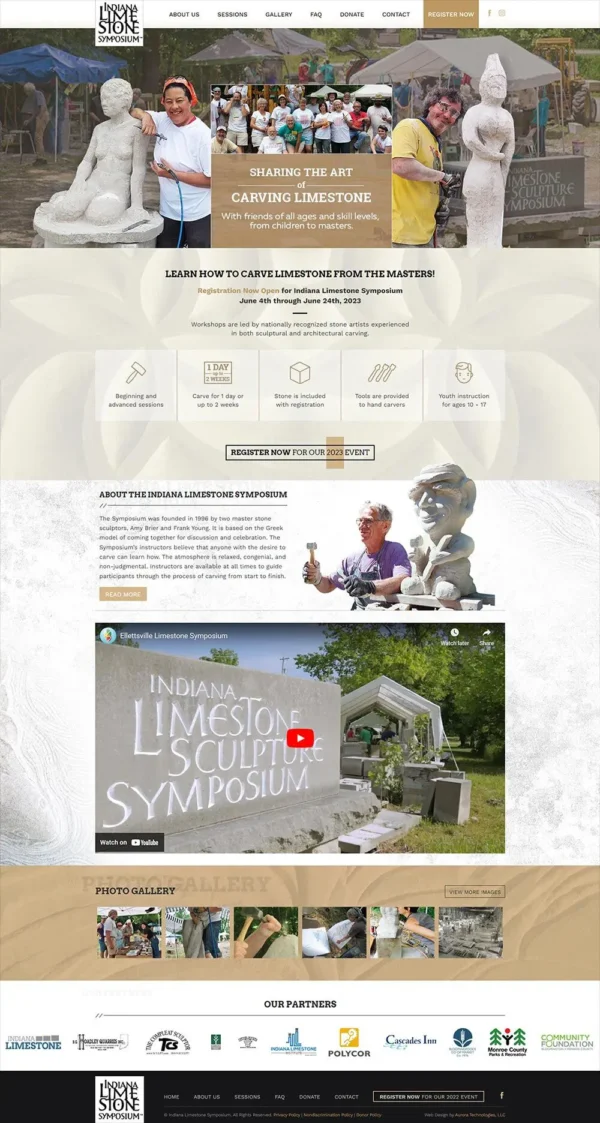 Indiana Limestone Symposium website design