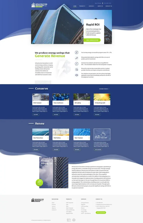 Infrastructure Innovations website design