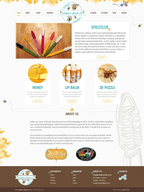 Lexington 5 Apiaries website design