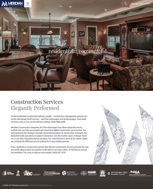 Meridian Construction website design