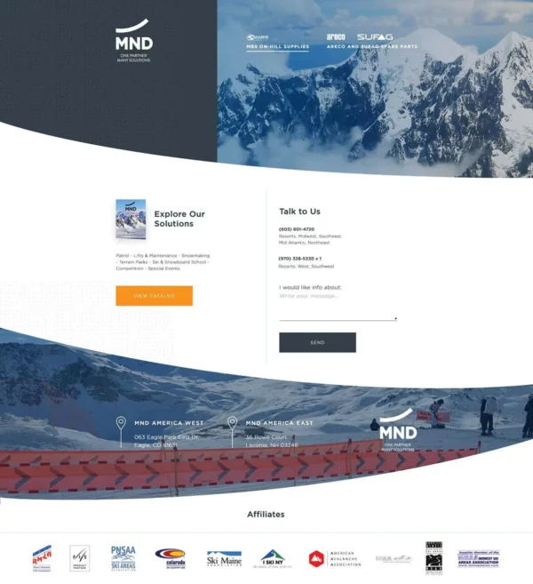 MND America website design