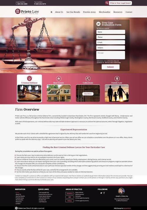 Prieto Law website design