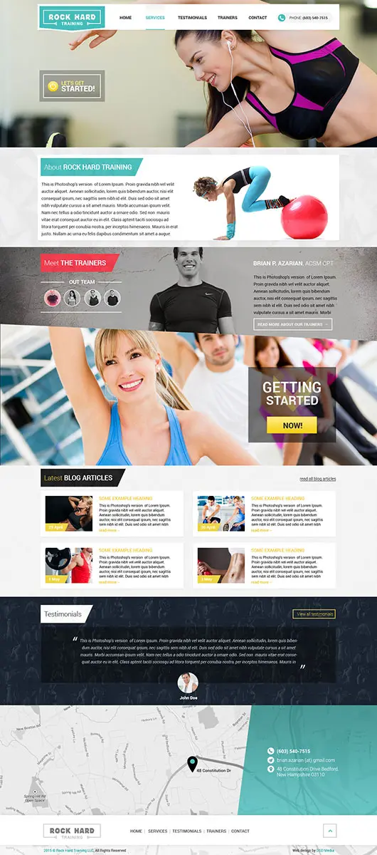 Rock Hard Training website design