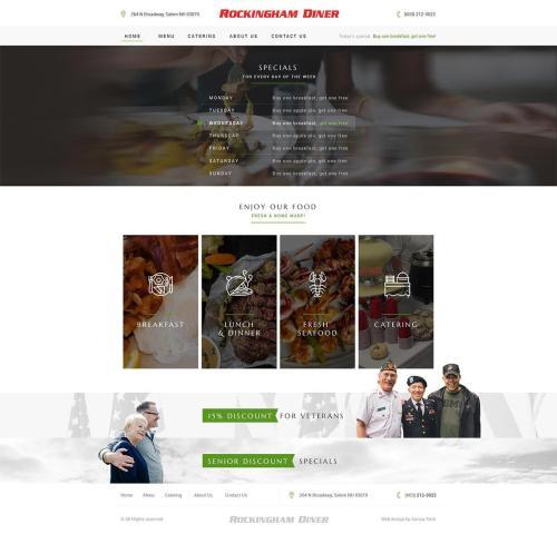 Rockingham Diner website design