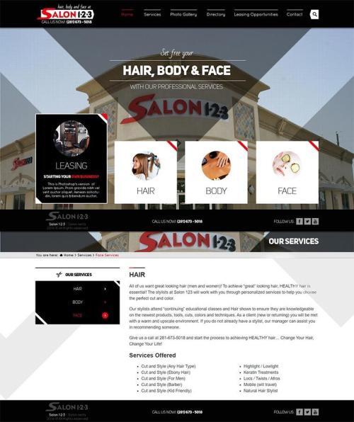 Salon 123 website design