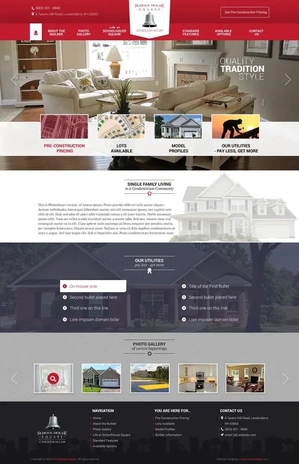 Schoolhouse Square website design