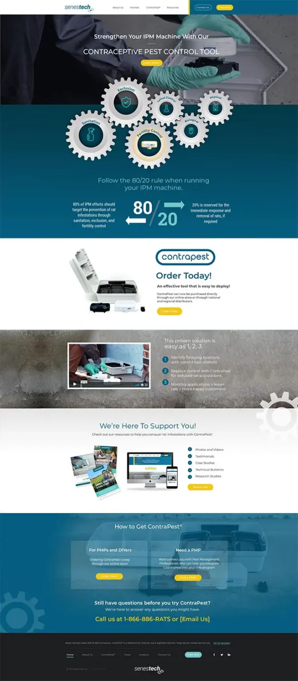 Senestech website design