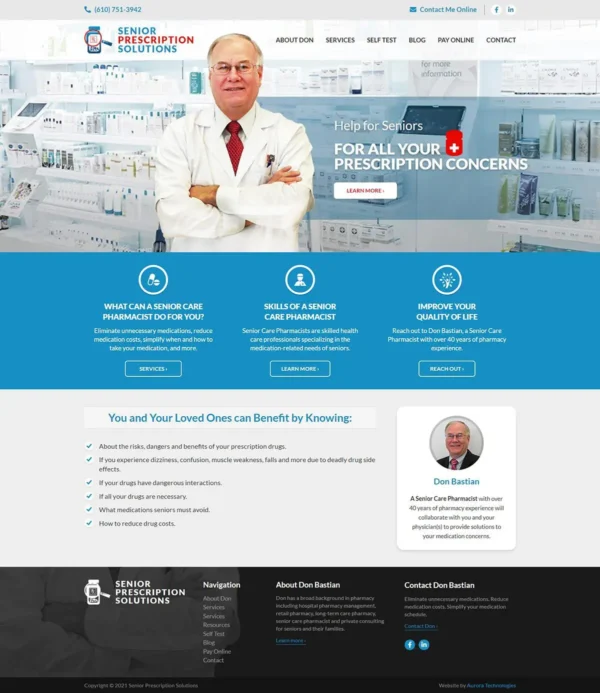 Senior Prescription Solutions website design