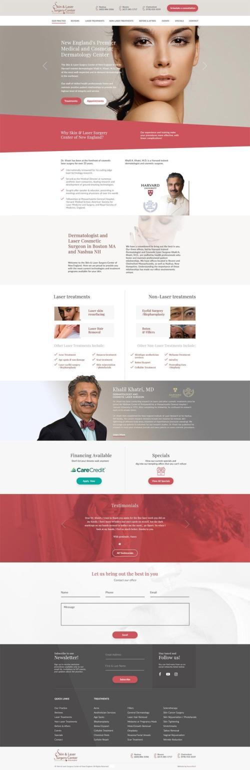 Skin & Laser Surgery Center of New England website design