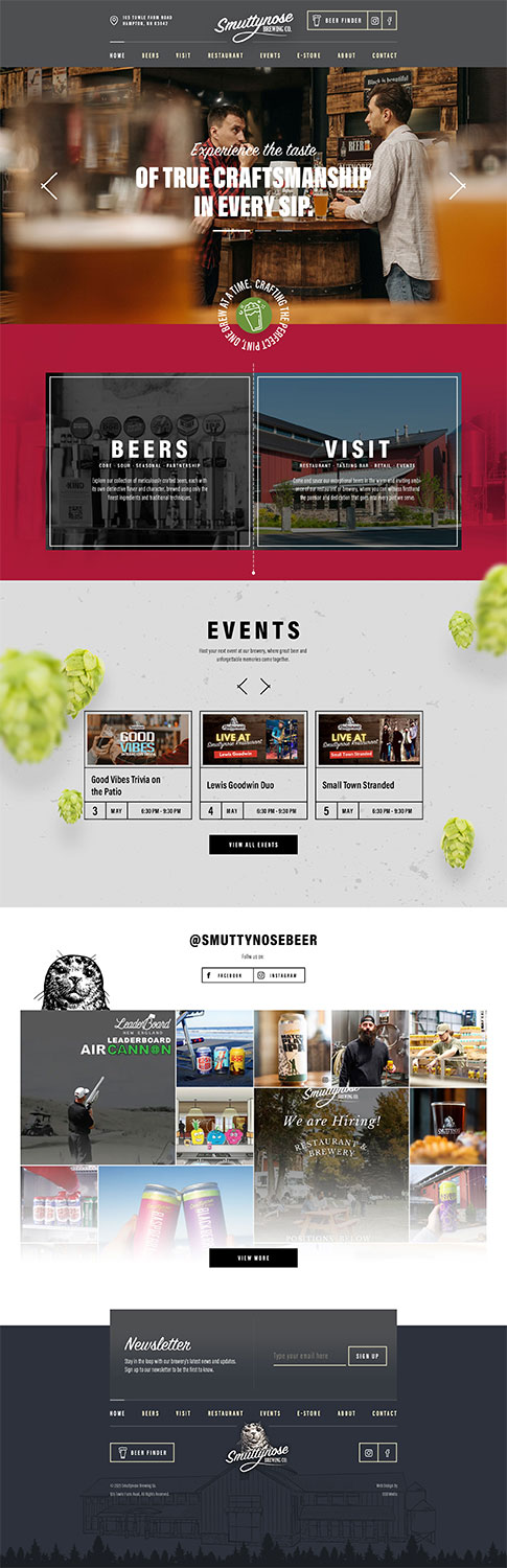 Smuttynose Brewery website design