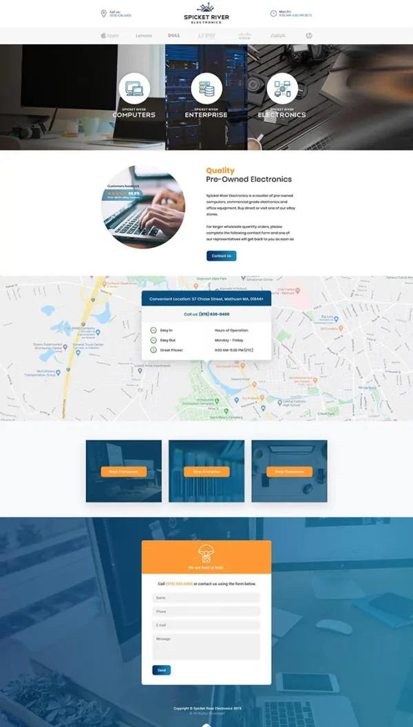 Spicket River Electronics website design