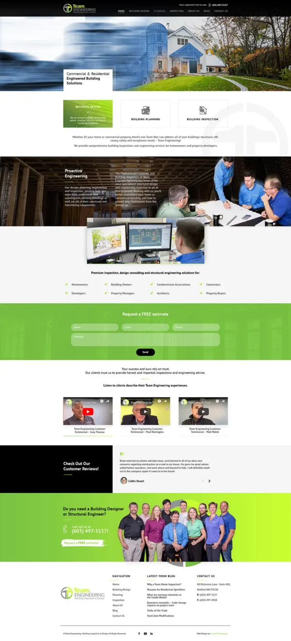 Team Engineering website design