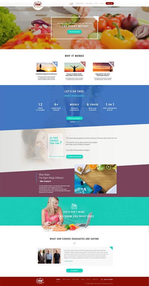 The Right Weigh website design