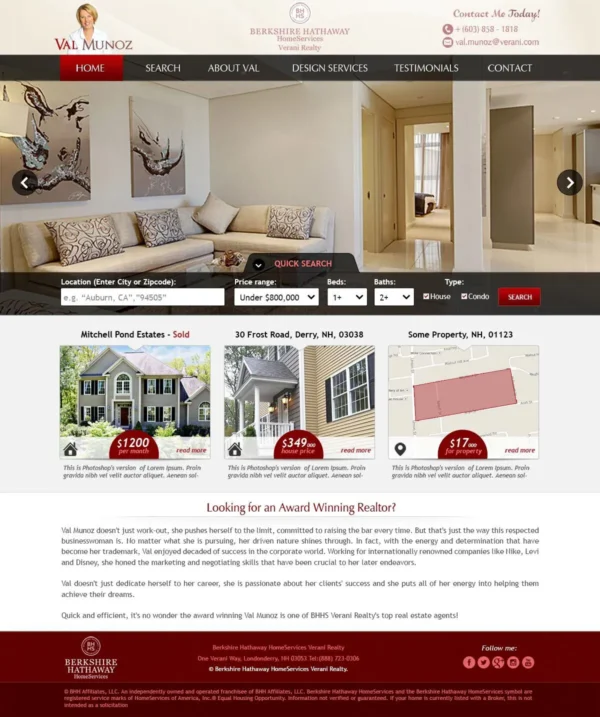 Val Munoz website design