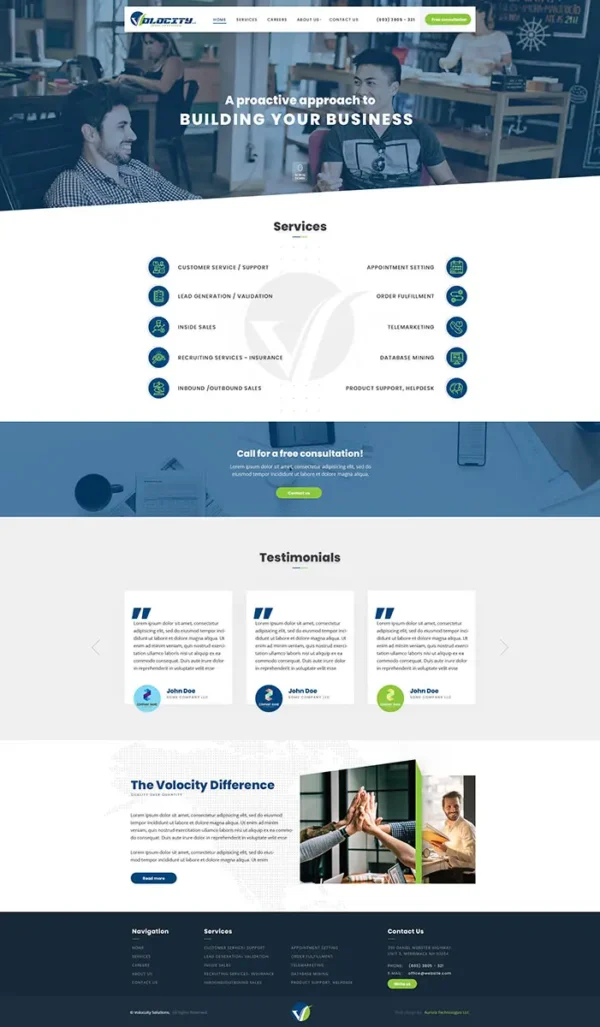 Volocity Solutions website design