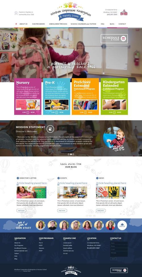 Windham Cooperative Kindergarten website design